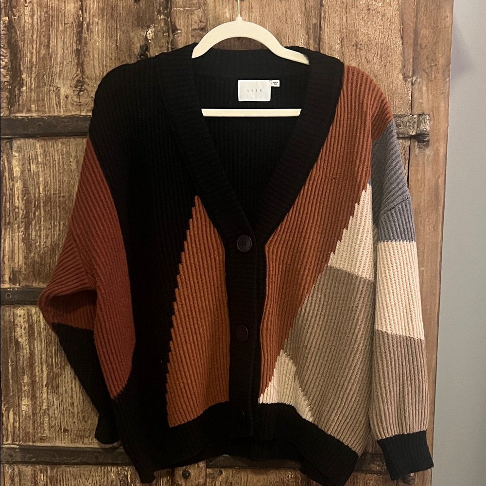 Lush Multicolor V-Neck Cardigan